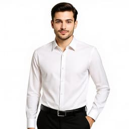 Férfi ing, Férfi hosszú ujjú, gyűrődésmentes, leggings, karcsúsított, puha, rugalmas anyagból, üzleti alkalmi vagy formális, munkába, esküvőre, vacsorára, fehér - miniatúra 12