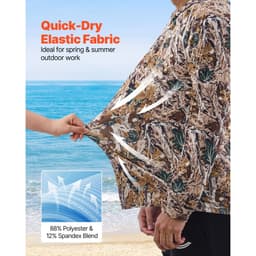 Camo kapucnis pulóver, XX-La méret, férfi kapucnis pulóver, nedvességelvezető és lélegző, gyorsan száradó, kapucnis túrázáshoz és horgászhoz való ing, hosszú ujjú vadászpólók tavaszi és nyári kültéri munkához - miniatúra 6