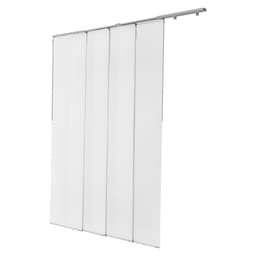 Panel sínes redőnyök, Kihúzható sín 116 cm-től 218 cm szélességig, Levágható panelfüggönyök akár 243 cm magasságig, Állítható függőleges panelredőnyök tolóajtókhoz, Teraszajtók, Helyiségelválasztó, Ablak, Fehér - miniatúra 4