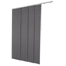 Panel sínes redőnyök, Kihúzható sín 116 cm-től 218 cm szélességig, Levágható panelfüggönyök akár 243 cm magasságig, Függőleges sötétítő panelredőnyök tolóajtókhoz, Teraszajtók, Helyiségelválasztó, Sötétszürke - miniatúra 4