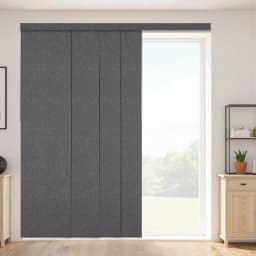 Panel sínes redőnyök, Kihúzható sín 116 cm-től 218 cm szélességig, Levágható panelfüggönyök akár 243 cm magasságig, Függőleges sötétítő panelredőnyök tolóajtókhoz, Teraszajtók, Helyiségelválasztó, Sötétszürke - miniatúra 2