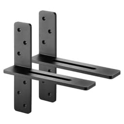 T-polckonzolok 2 db, 90 kg teherbírás, 304,8x73,5x304,8 mm, tömör acél, nagy teherbírású polckonzolok, pultra szerelhető úszó konzolok csavarokkal - miniatúra 12