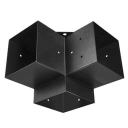 Pergola konzol készlet, 6x6 hüvelyk (belső méret 142 x 142 mm), 4 db 3-utas, nagy teherbírású sarokkonzol, famegmunkálású barkács oszlopkészlet, könnyen telepíthető fa gerendák pavilonokhoz, terasz pergolákhoz, rönkházakhoz - miniatúra 3