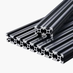 10 db 47,2 hüvelykes (1200 mm) T-horonyú 2020 alumínium extrudált profil, európai szabványú eloxált lineáris sín, nagy szilárdságú extrudált alumínium sín 3D nyomtatóhoz, CNC gép barkácsolás, lézergravírozás, fekete - miniatúra 3