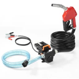 Üzemanyag-áttöltő szivattyú, 12V DC 57L/perc (15 GPM) 186W (1/4 LE), hordozható elektromos dízel szállító szivattyú automatikus elzáró üzemanyag-fúvókával, hosszú be- és kimeneti tömlővel benzinhez, dízelhez, kerozinhoz, metanol keverékekhez - miniatúra 1