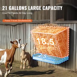 Kecske szénaetető, 21 gallon nagy kapacitású, 2 az 1-ben széna- és gabonaetető, falra szerelhető állatetető etetőtálcával, többoldalas kecske szénatartó, masszív acél szénatartó juhoknak és lovaknak - miniatúra 16