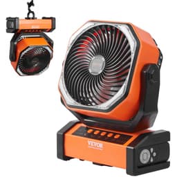 Hordozható ventilátor, újratölthető 228,6 mm, elemes ventilátor LED lámpával, 4 állítható sebesség és 45°/90° automatikus forgatás és időzítő, USB elemes ventilátorok utazáshoz, hálószobához, otthonhoz, kempingezéshez, irodához - miniatúra 5