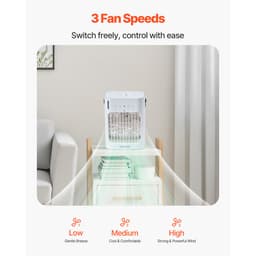 Hordozható klímaberendezés, 4 az 1-ben párologtató léghűtő, 3 sebességes mini klímaberendezés 0-7 órás intelligens időzítővel, 700 ml-es víztartállyal, 7 színű fénnyel, személyes mini asztali légkondicionáló hálószobába, irodába - miniatúra 19