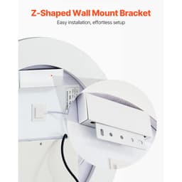 LED fürdőszobai tükör, 60 cm-es LED-es fürdőszobai kerek piperetükör elöl- és hátulvilágítással, páramentesítő memóriatükör világítással, fokozatmentes 3 színű, hőmérséklet-szabályozható fürdőszobai tükör, falra szerelhető - miniatúra 8