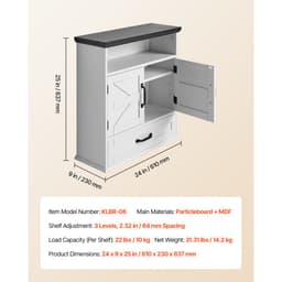 Fürdőszobai fali szekrény, 2 ajtóval és állítható polccal, WC fölé, falra szerelhető gyógyszeres szekrény, fiókos és nyitott válaszfalas rendszerező mosókonyhába, konyhába, fürdőszobába, fehér - miniatúra 34