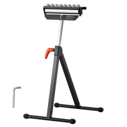 Görgős állvány, 136 kg (300 font) teherbírás, 68-108 cm (26,8-42,5 hüvelyk) állítható magasságú, összecsukható, nagy teherbírású, 29,2 cm (11,5 hüvelyk) polírozott, többirányú görgőfejjel, asztali körfűrész kiadó famegmunkáló hosszabbító tartóhoz - miniatúra 12