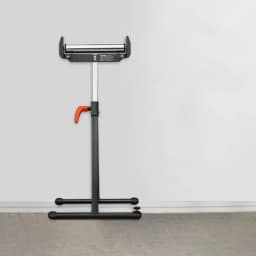 Görgős állvány, 113 kg-os (250 font) teherbírás, 69-109 cm-es (27 hüvelyk-43 hüvelyk) állítható magasságú, összecsukható, nagy teherbírású, élvezetőkkel és 29 cm-es (11,5 hüvelykes) polírozott acél görgőfejjel, asztali körfűrész kiadó famegmunkáló hosszabbító tartóhoz - miniatúra 1