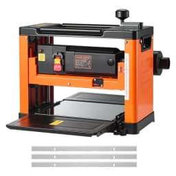 Vastagsági gyalu, három pengéjű, 330 mm széles munkaasztal, nagy teljesítményű asztali gyalu, 2000 W, 23500 fordulat/perc, nagy teljesítményű motor, dupla görgők, túlterhelés elleni védelem, egysebességes famegmunkálás, kemény, puhafához - miniatúra 2