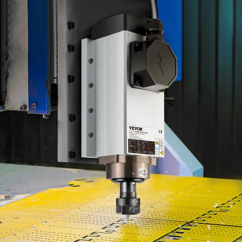 Léghűtéses orsómotor 2,2 kW CNC orsómotor 220 V Négyzet alakú léghűtéses orsómotor ER20 befogóhüvely 24000 RPM CNC orsó 6A orsómotor 400 Hz CNC routerhez, gravírozó marógéphez