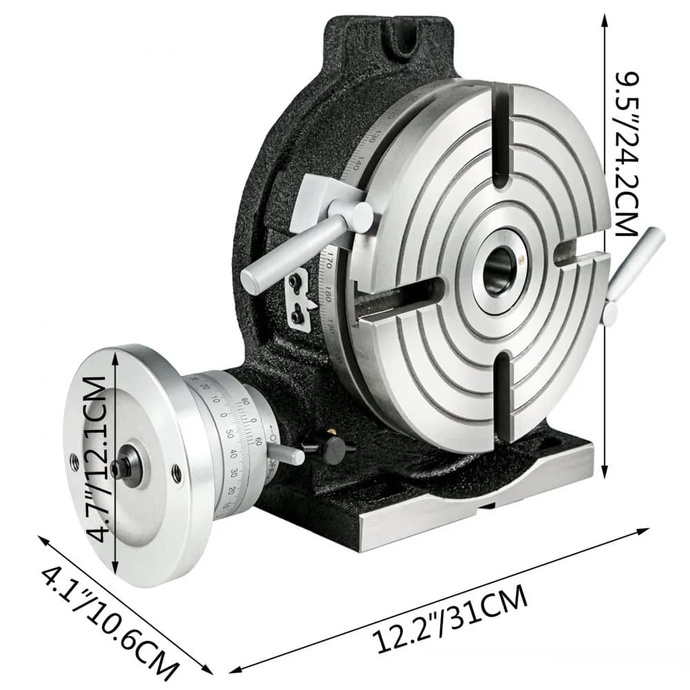 20,3 cm-es függőleges és vízszintes forgóasztal, 20,3 cm-es vízszintes függőleges HV8 precíziós 3MT maró-fúrógép Nóniuszos leolvasású maró-fúró furatkiöntő marógéphez