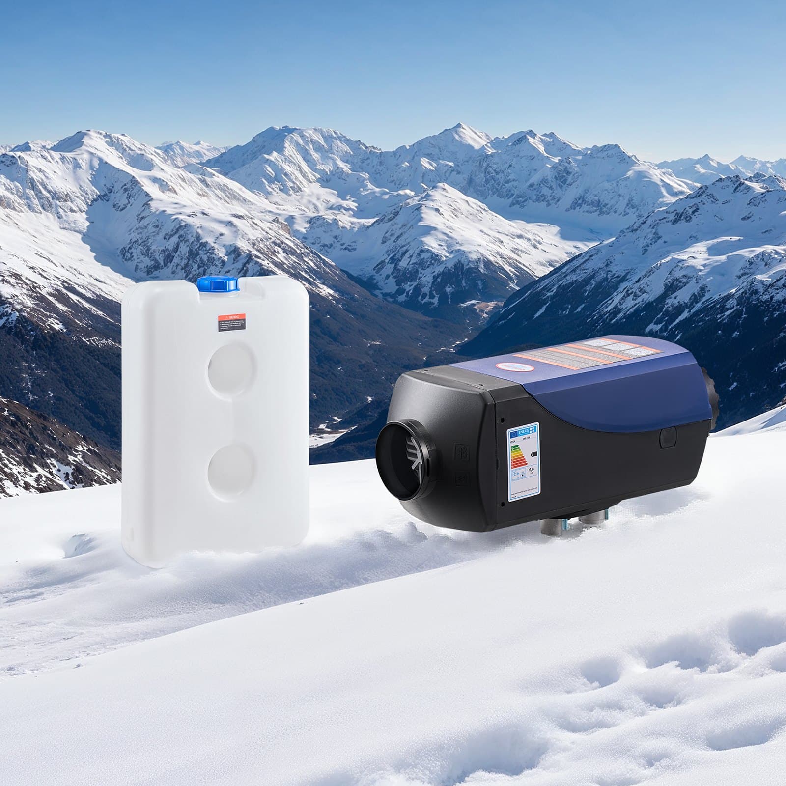 Dízelfűtő, hordozható dízel légfűtő, 8 kW, DC 12V/24V, 10 literes nagy tartály