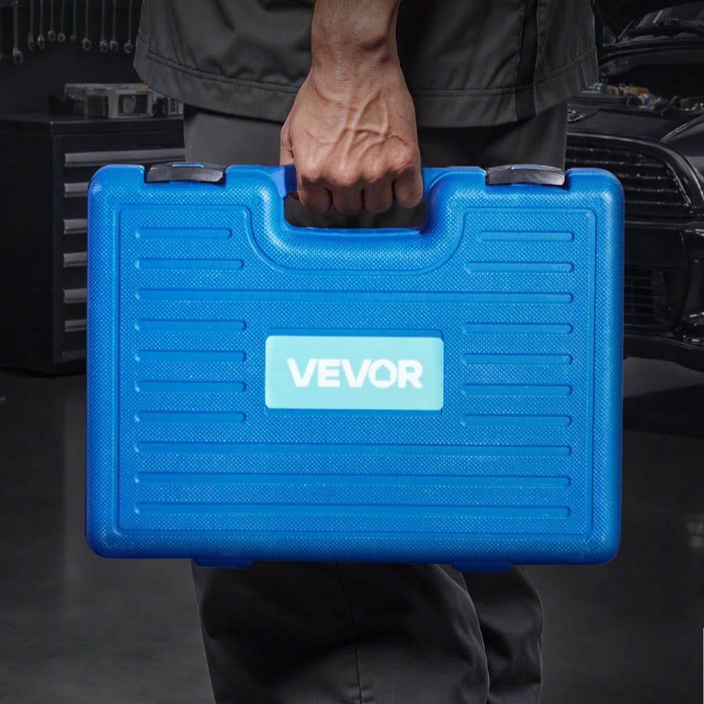 Csapágylehúzó készlet, 10+24 részes, 2 az 1-ben gömbcsuklós prés és kerékcsapágy-lehúzó készlet, csapágygyűrű- és tömítésbehúzó készlet 13 perselyel, C-kerettel és hüvelyekkel, nagy teherbírású kiszerelő és beszerelő készlet kofferben