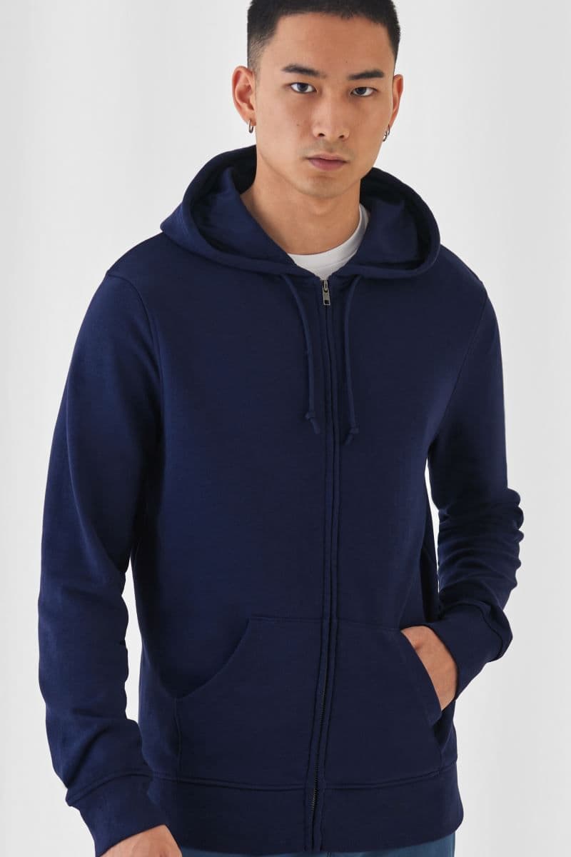 B&C | Inspire Zipped Hood_° - Férfi kapucnis pulóver